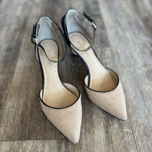 Enzo Angiolini Crystani Genuine Calf Hair Ankle Strap Pumps - Picture 2 of 8